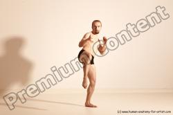 Underwear Martial art Man White Moving poses Slim Short Blond Dynamic poses Academic